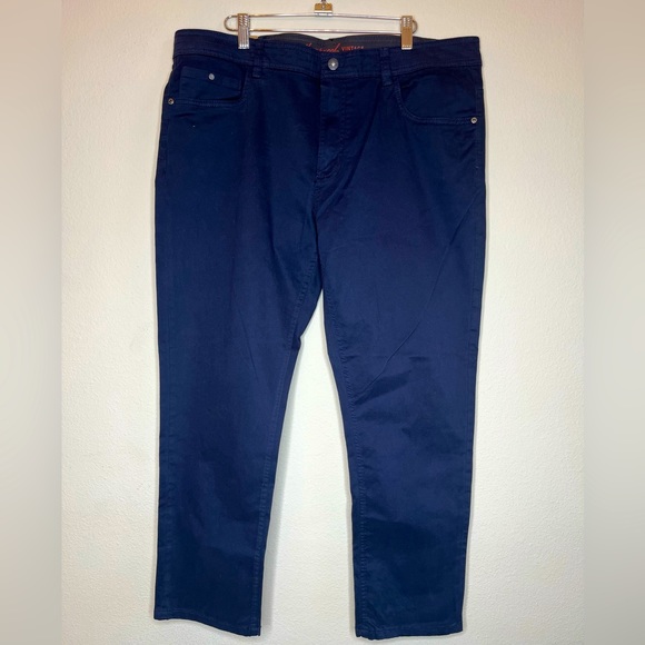 Weatherproof Vintage Slim Straight stretch Twill 38/30 NWT Navy blue/Dark Sapphi - Picture 1 of 8